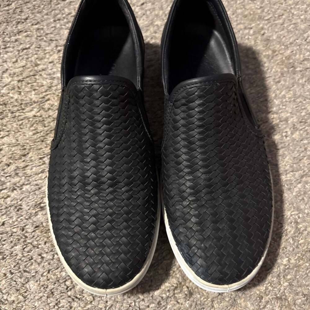 ECCO Soft 7 Woven Leather Slip-On 2.0 Black Sneakers 9
